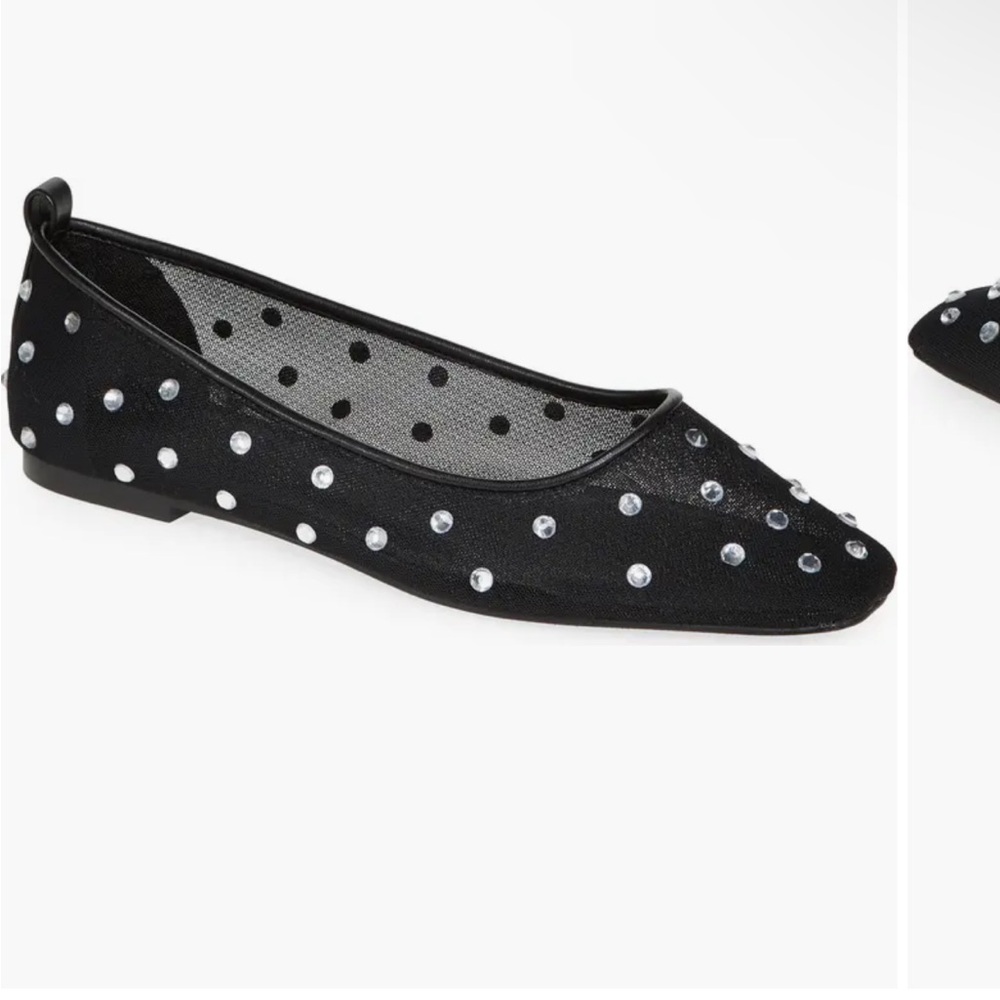 Black Studded Women's Flats